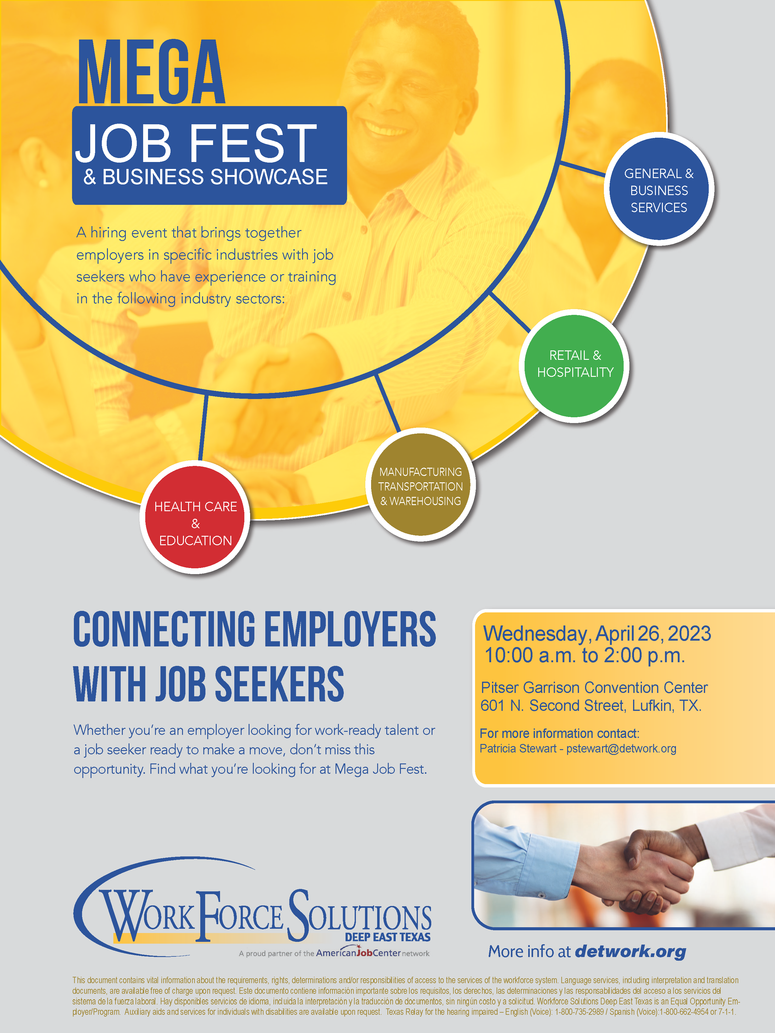 Mega Job Fest 2023 April 26 2023 Lufkin Texas